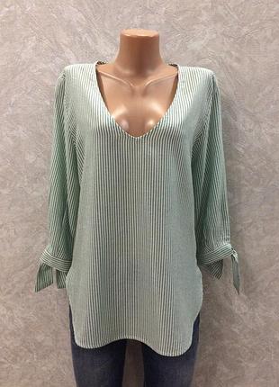 Блуза в полоску с завязками на рукавах h&m