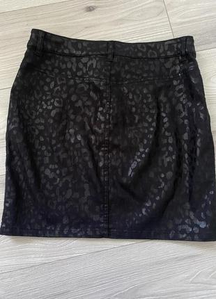 Спідниця чорна леопардова міні юбка анімалістичний принт4 фото