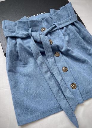 Юбка, голубая юбка, юбка на пуговицах