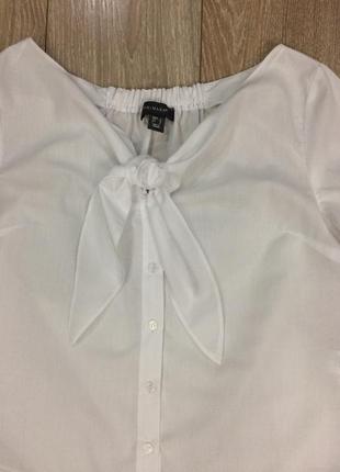 Блуза белая с завязкой5 фото