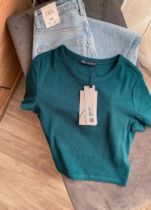 Базовий зелений топ zara