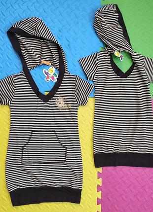 Спортивна туніка футболка з капюшоном на 8-9 р