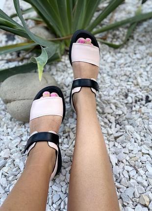 Босоніжки жіночі teona 108 пудра (літо шкіра натуральна)10 фото