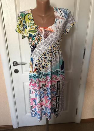 Платье женское летнее цветное короткий рукав повседневное snake milano