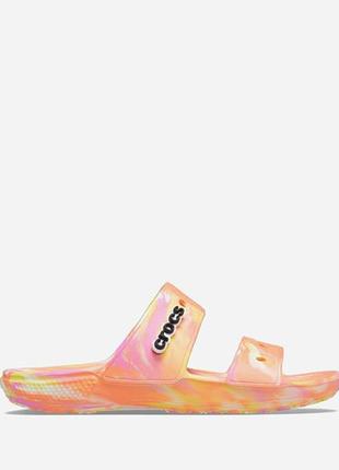 Шльопанці жіночі crocs classic retro resort clog papaya/multi