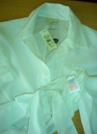Стильная белая куртка-блуза   с объемный рукавом   " river island "  46-48 р   марокко5 фото