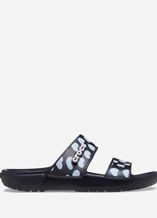 Шльопанці crocs classic heart print sandal black/white