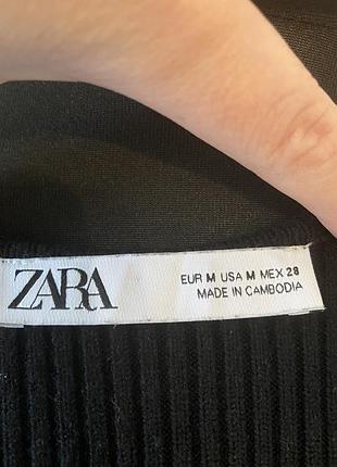 Топ zara з довгим рукавом в рубчик на запах6 фото