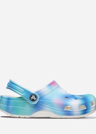 Шлепанцы crocs classic solarized clog white/multi1 фото