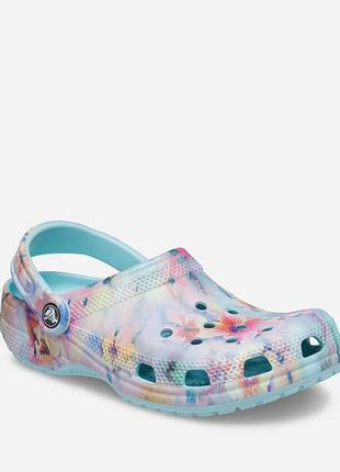 Шлепанцы женские crocs classic dream clog pure water/multi3 фото