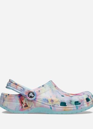 Шлепанцы женские crocs classic dream clog pure water/multi1 фото