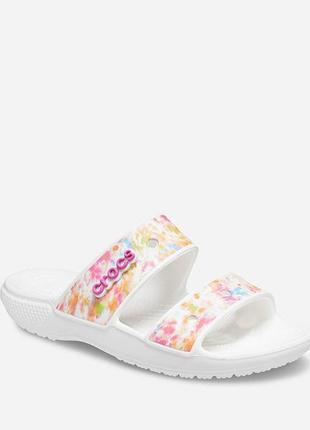 Шлепанцы женские crocs classic tie dye graphic sandal multi/white3 фото