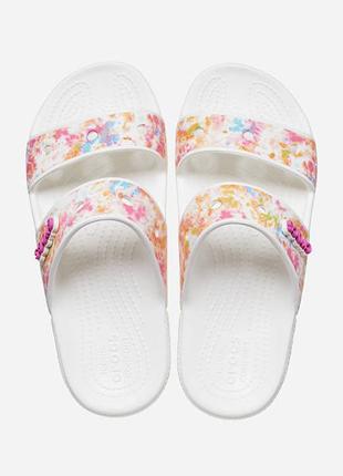 Шлепанцы женские crocs classic tie dye graphic sandal multi/white4 фото