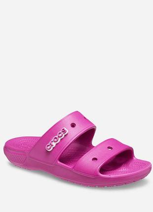 Шльопанці жіночі crocs classic sandal fuchsia fun3 фото