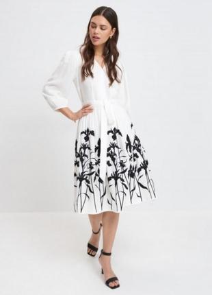 Платье лен миди от бренда mohito