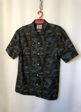 Гавайская рубашка в темных тонах4 фото