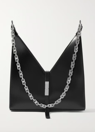 Шкіряна жіноча сумка givenchy cut out mini leather shoulder bag, black2 фото