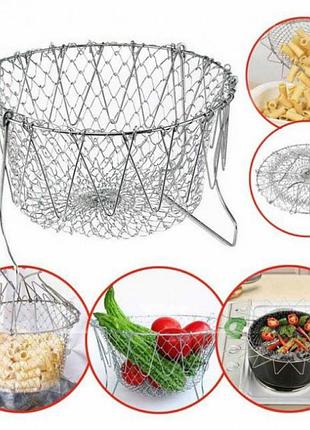 Складна сітка – друшляк миска універсальна 12 в 1 magic kitchen chef basket