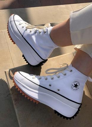 Converse run star hike white, женские кеды конверс, кеди конверс білі жіночі