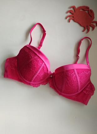 80-в малиновий бюст анжеліка з пушем, спинка сіточка s&p