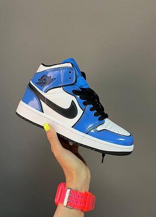 💙💙💙nike air jordan retro 1 signal blue💙💙💙кросівки жіночі найк джордан, жіночі сині кросівки джордан