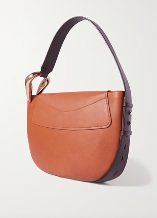 Шкіряна жіноча сумка chloé kiss leather shoulder bag, arizona brown3 фото