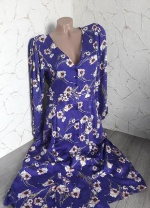 Платье новое длинное/миди вискоза фиолетовое,46-48
