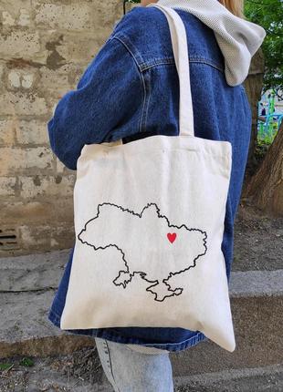 Екосумка торба шопер з малюнком мапа україни1 фото