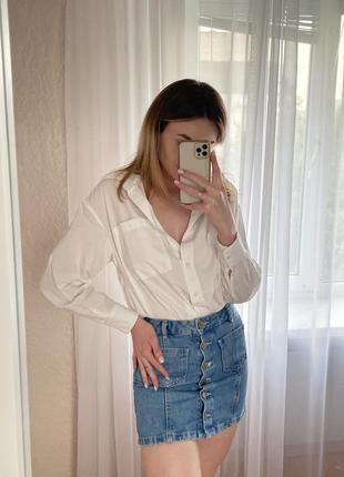 Юбка джинсова міні спідниця з гудзиками3 фото