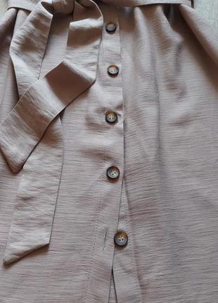 Платье рубашка с коротким рукавом из льляного латте select7 фото