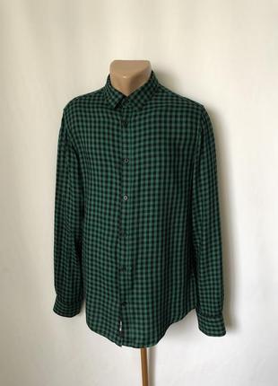 Рубашка в клетку черно-зеленая2 фото