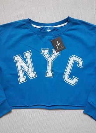 Мегакрутой бавовняний топ з довгим рукавом з написом nyk atmosphere