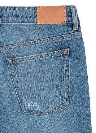 Джинси h&m завужені однотонні блакитні джинсові бавовна6 фото