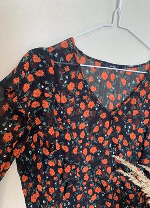 Блуза в квітковий принт з рюшами від george4 фото