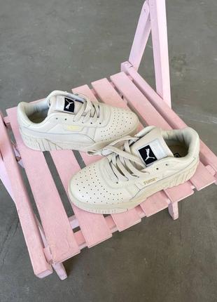 Puma cali beige стильні жіночі бежеві кросівки пума калі весна літо осінь тренд бежевые кроссовки6 фото