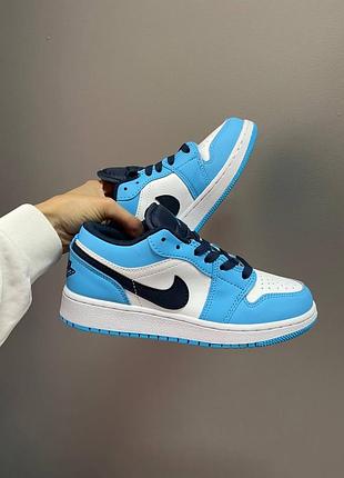 Nike air jordan 1 retro low “university blue”трендові жіночі блакитні яскраві кросівки найк джордан весна літо осінь голубые яркие кроссовки