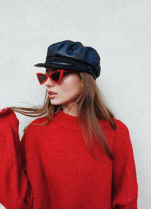 Модные в стиле ретро солнцезащитные очки 2018 черные красные белые серые винтаж бабочка1 фото