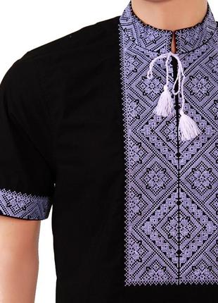 Рубашка вышиванка мужская федор с коротким рукавом белая производитель украина7 фото