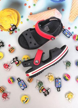 Дитячі сандалії kids' crocband sandal navy / red сині1 фото