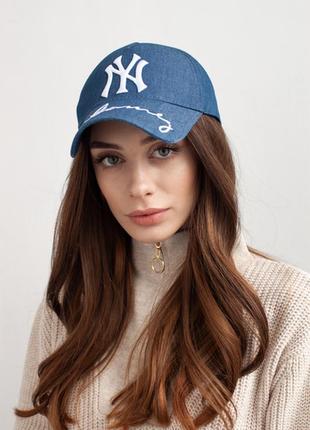 Новаяхлопкрвая кепка new york yankees джинсовая бейсболка козырек бавовна