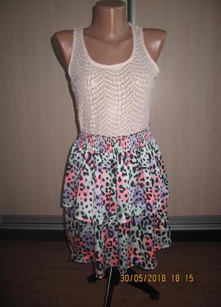Легкая модная юбка h&m с воланами в 2 слоя актуально!1 фото