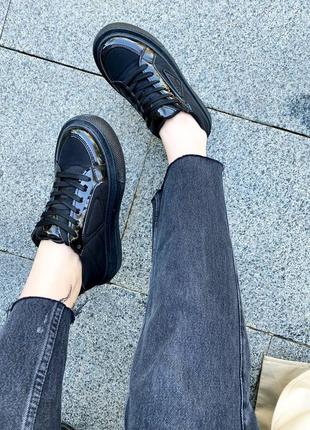 Женские черные кеды демисезонные, кроссовки на каждый день стильные модные4 фото