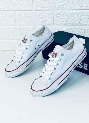 Мужские белые кеды конверс коттон лето летние белые конверсы converse all star3 фото