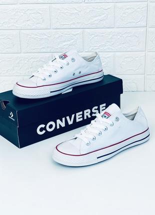 Мужские белые кеды конверс коттон лето летние белые конверсы converse all star5 фото