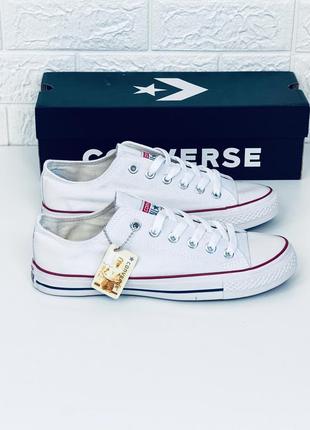 Мужские белые кеды конверс коттон лето летние белые конверсы converse all star