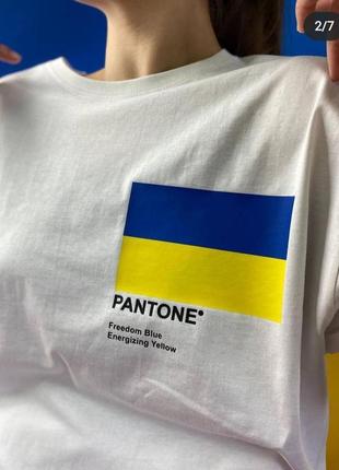 Футболка украинский флаг в цветах pantone2 фото