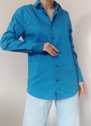Бавовняна сорочка блакитна сорочка h&m рубашка