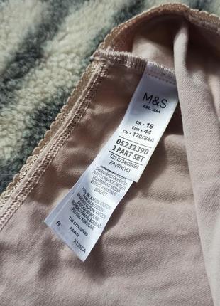 Высокие хлопковые трусики с кружевом marks&spencer6 фото