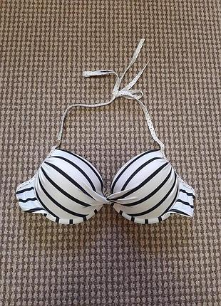 Victoria's secret полосатый верх от купальника 34 ddпуш ап
