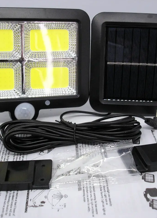 Фонарь светильник прожектор умный уличный автономный на солнечной батарее день ночь датчик движения